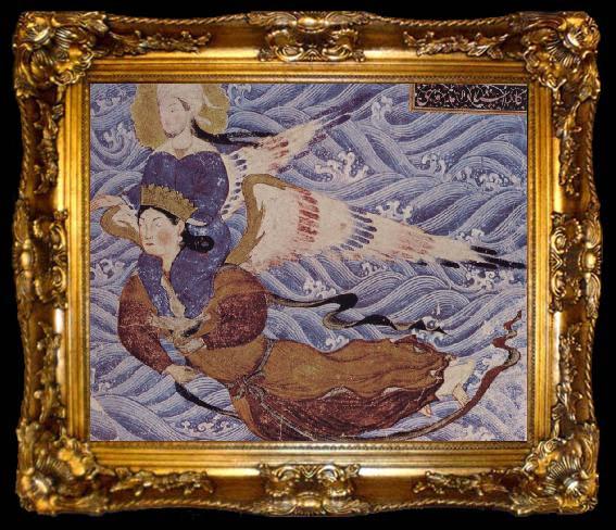 framed  unknow artist The Prophet Muhammad borne to heaven by the archangel Gabriel, ta009-2